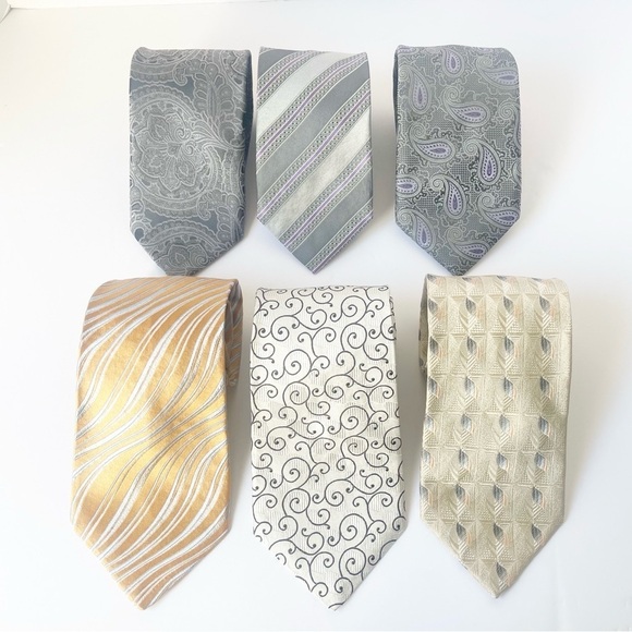 Lot of six Luxury Silk Ties 3 Canali 2 Ted Baker 1 Ermenegildo Zegna - Picture 2 of 14